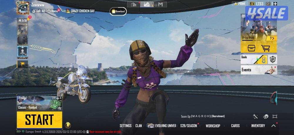 حساب ببجي للبيع0