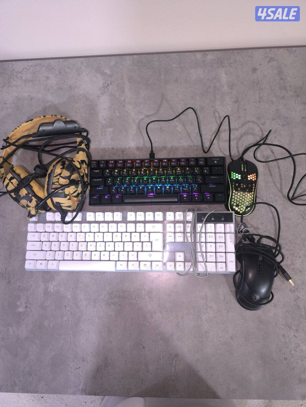 ماوسين + كيبوردين + سماعة ب 100