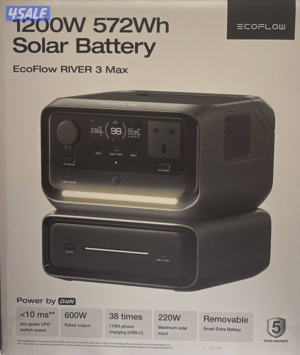 EcoFlow RIVER 3 Max Portable Power Station 1200W - 572Wh Brand New!0