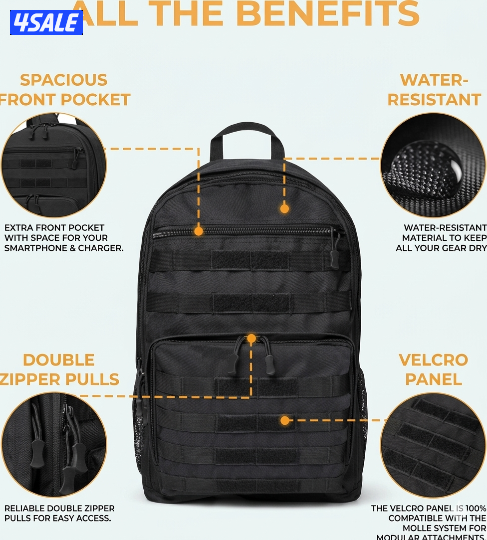 Waterproof Backpack - Tactical Backpack - Army Backpack - School Bag -2