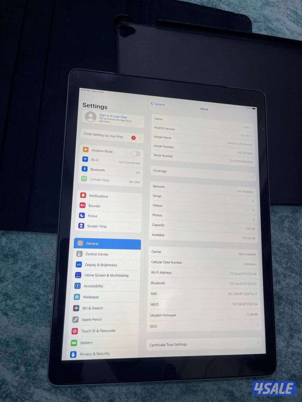 ايباد ابل برو12.9 انش 128 قيقا شريحة نظيف مو مفتوح7