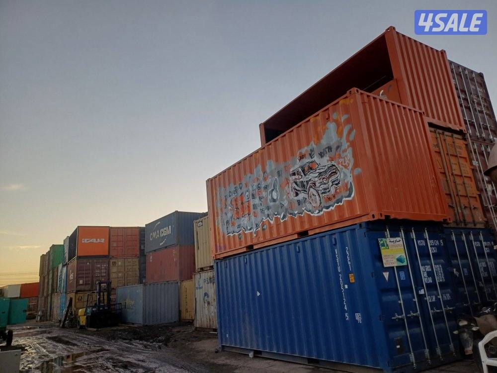 يوجد جميع انواع الحاويات للشحن والتخزين وجميع الاغراض 20 قدم 40 قدم سق1