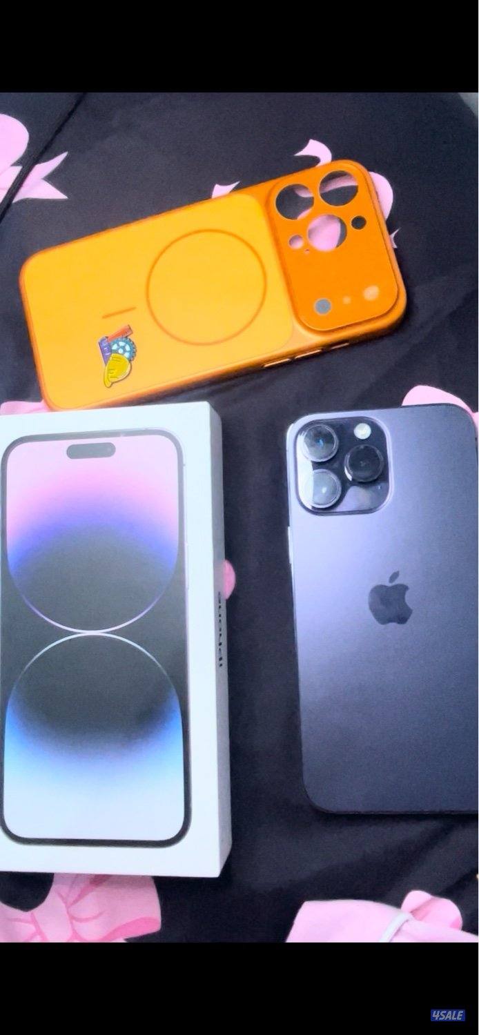 ايفون ١٤ برو ماكس نظيف معاه شحن وكفرين0