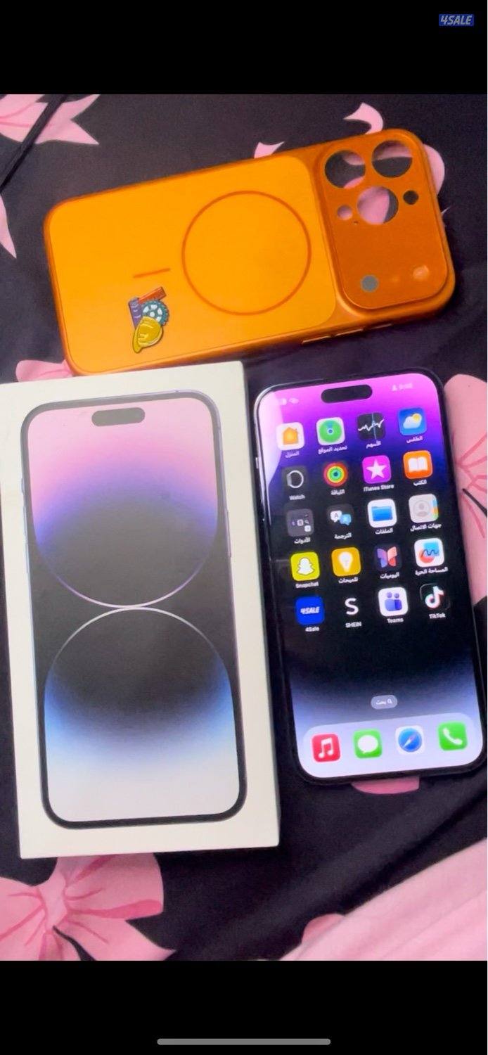 ايفون ١٤ برو ماكس نظيف معاه شحن وكفرين2