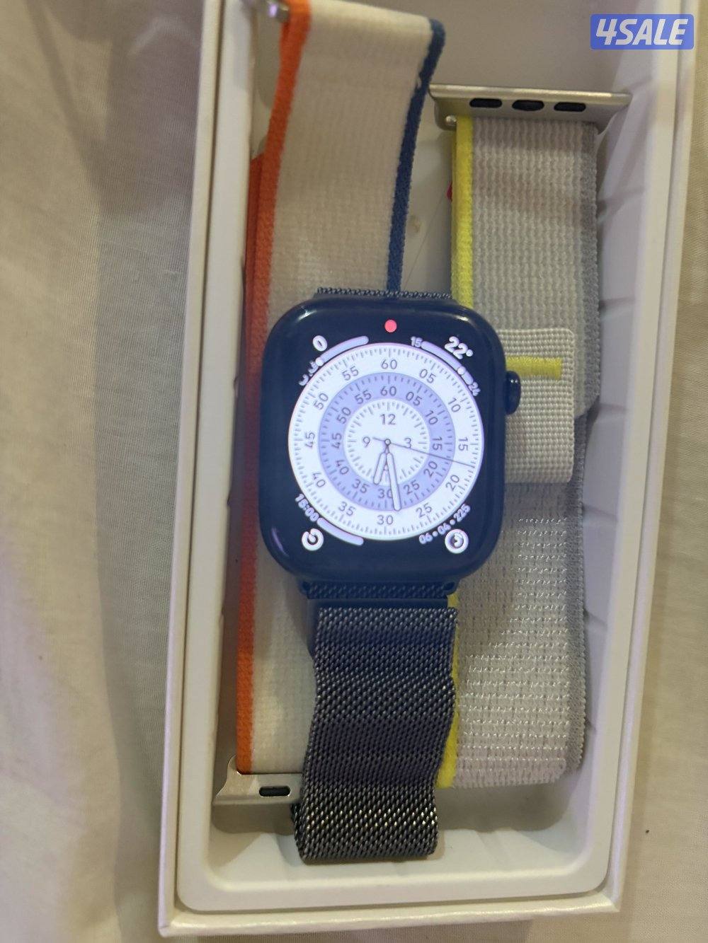 ساعة أبل 10 تيتانيوم اسود سوار ميلانو مع شريحة اتصال4