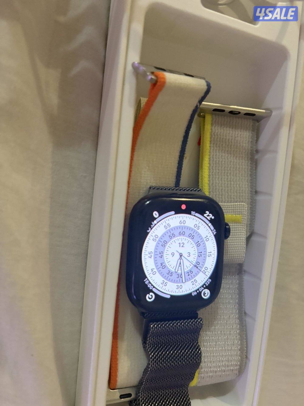 ساعة أبل 10 تيتانيوم اسود سوار ميلانو مع شريحة اتصال5