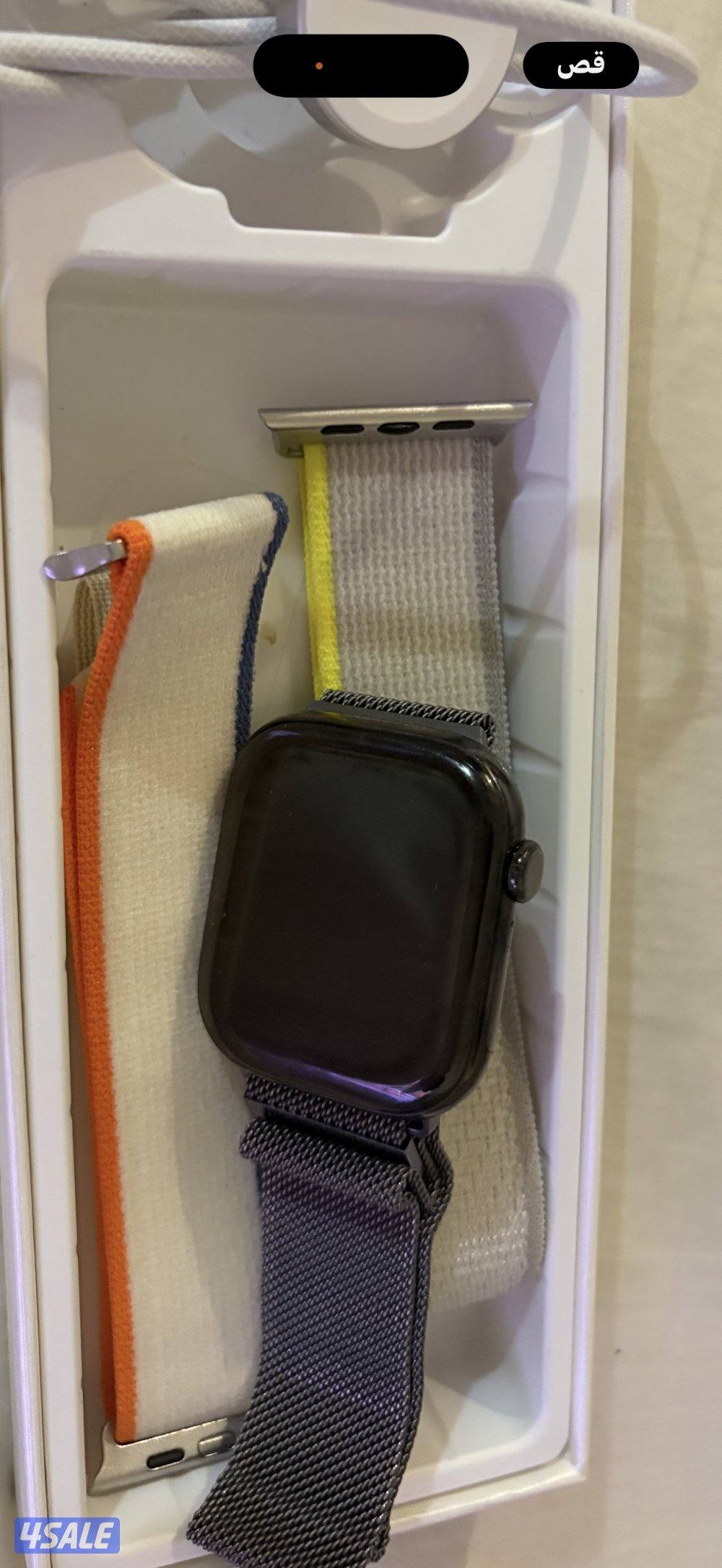 ساعة أبل 10 تيتانيوم اسود سوار ميلانو مع شريحة اتصال6