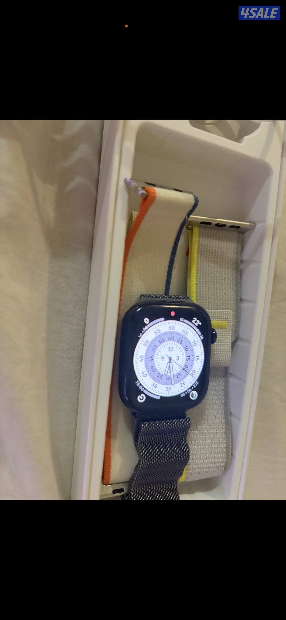 ساعة أبل 10 تيتانيوم اسود سوار ميلانو مع شريحة اتصال7