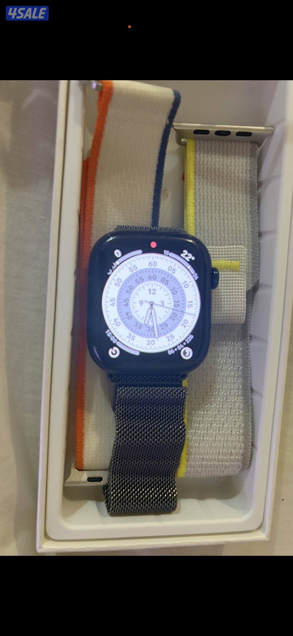 ساعة أبل 10 تيتانيوم اسود سوار ميلانو مع شريحة اتصال8