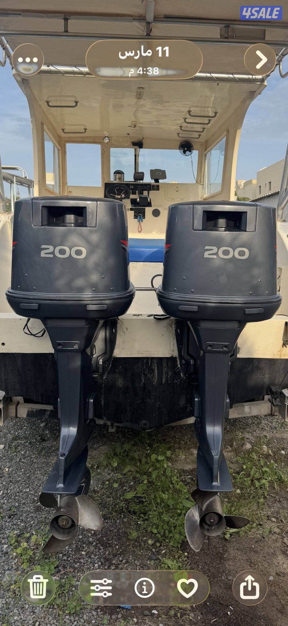 للبيع مكينتين ياماها 200/200 ساق طويل عكس نظاف جداً ضغطهم 1201