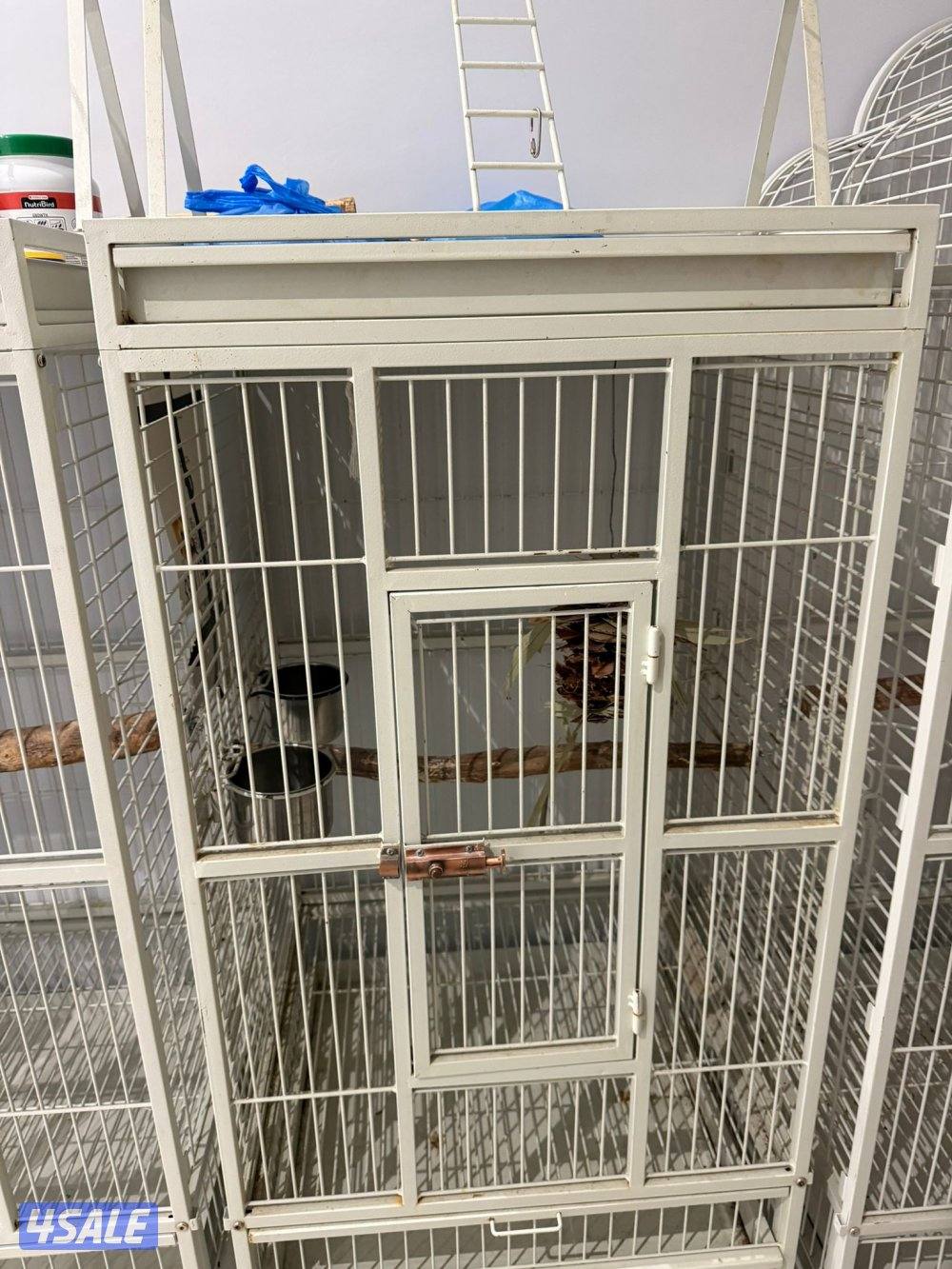للبيع قفص حجم كبير نظيف موجود لون ابيض ولون اسود مستعمل3