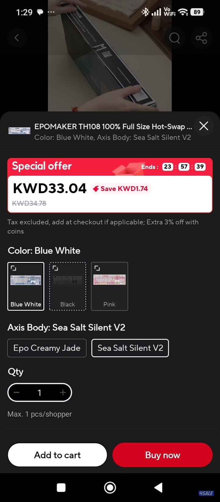 EPOMAKER TH108 100% Full Size Hot-Swap Gasket-Mounted 3 mode3