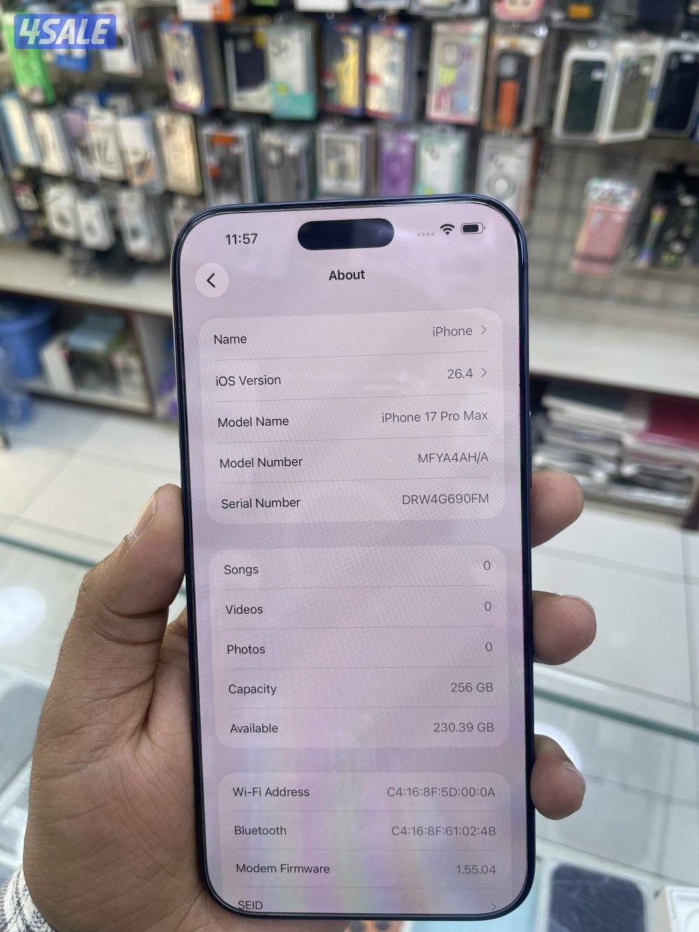 Iphone 17 pro max 256 gb comes with an 0 cycle count2