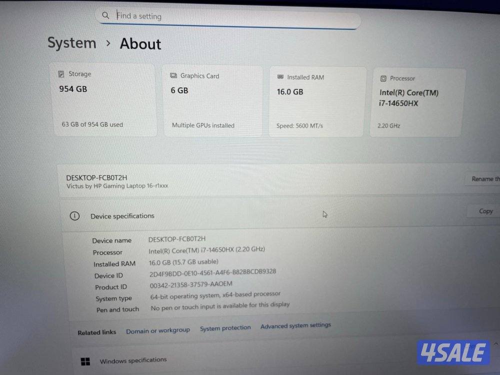 HP Victus  i7-14650HX RTX 405010