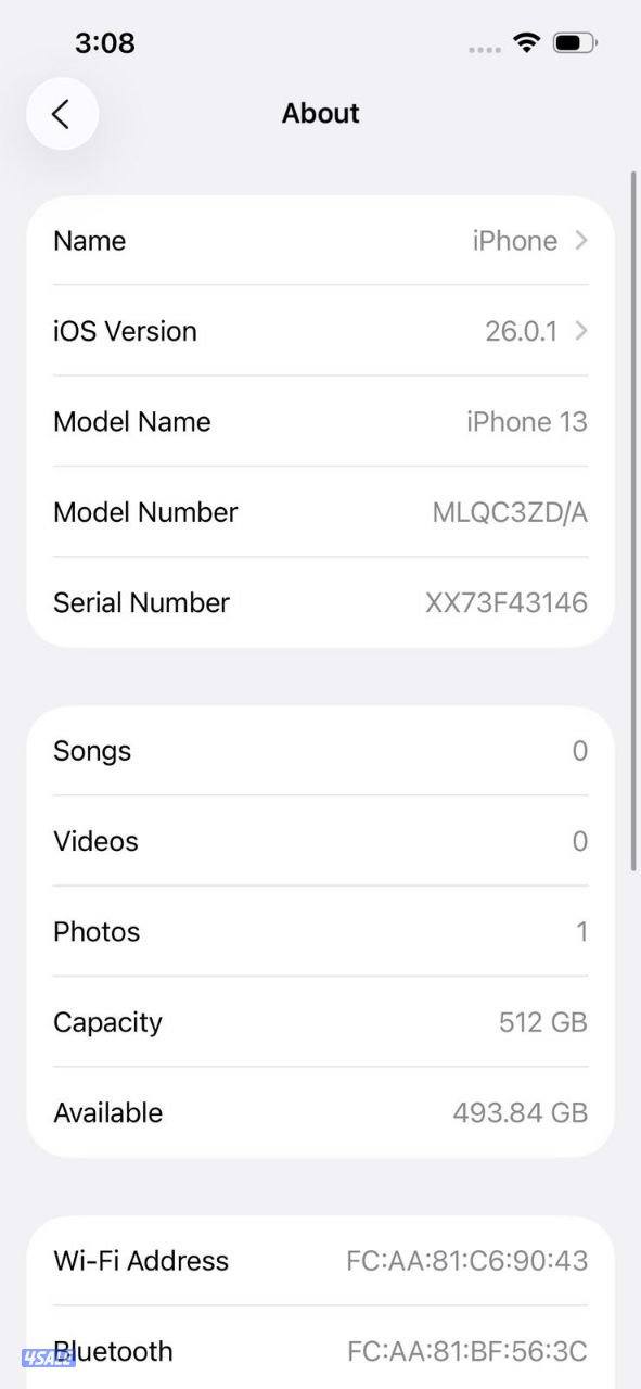 ايفون 13 – 512 جيجا – أسود بطارية 83% مستعمل نظيف9