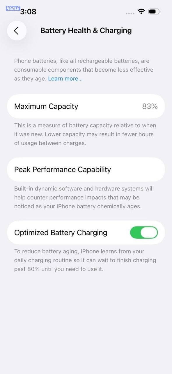 ايفون 13 – 512 جيجا – أسود بطارية 83% مستعمل نظيف10