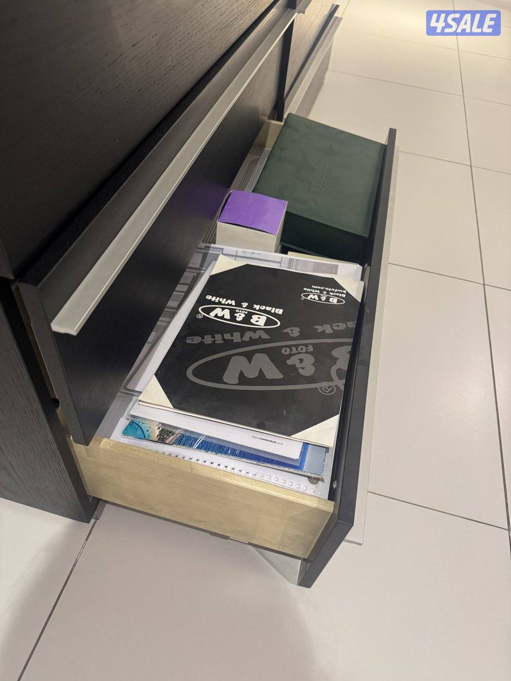 Modern Black Wood 6-Drawer Cabinet1