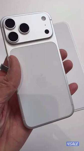 ايفون 17 برو ماكس سلفر وبرتقالي بطاريه 100 بكرتونه كسر زيرو شريحه1