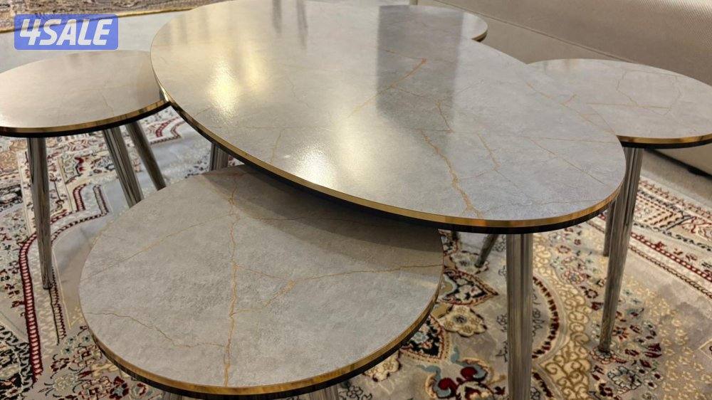 طاوله تلفزيون و طاوله وسط ارجل ستيل5