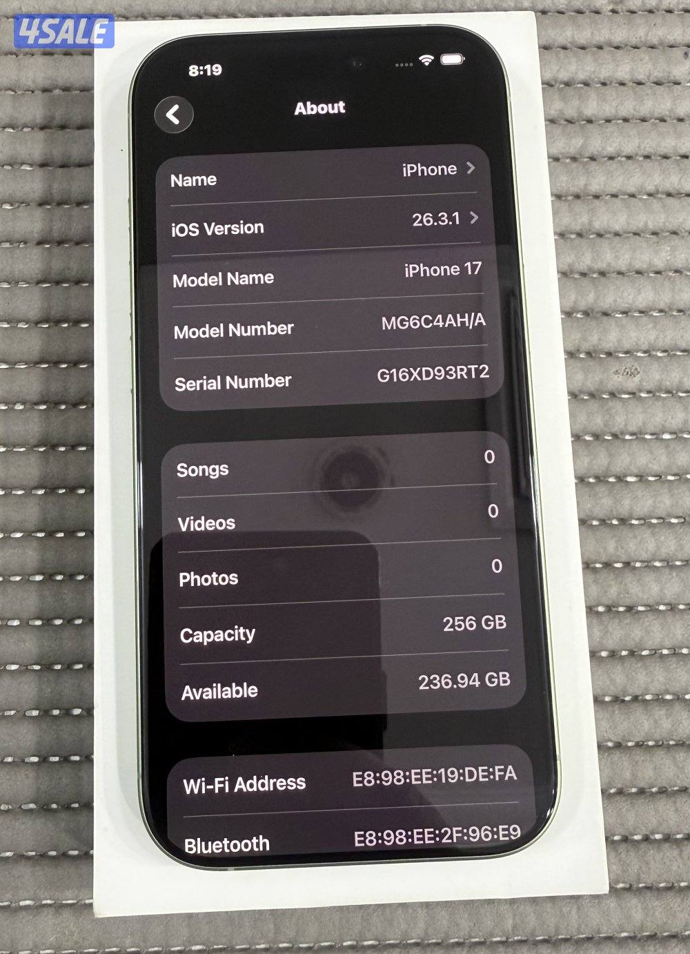 iPhone 17 256GB Teal (Arabic Version) Used.6