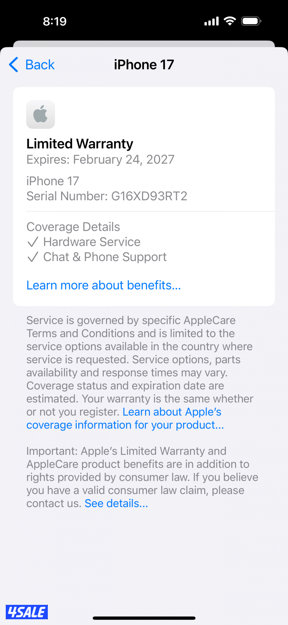 iPhone 17 256GB Teal (Arabic Version) Used.9