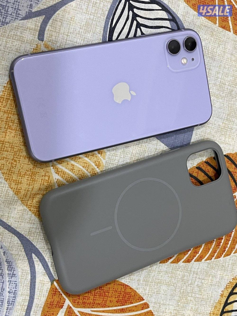 ايفون 11 بنفسجي 128 قيقا بطارية 74 مو مفتوح ولا مصلح مع كفر اصلي6