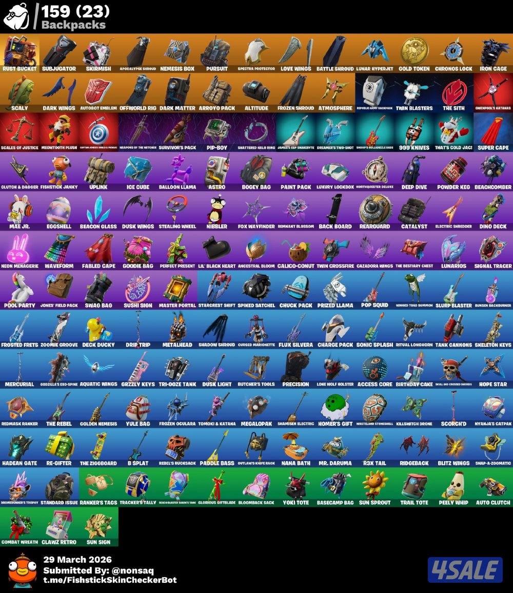 حساب فورت نايت نادر سيزون 3 ( 89 سكن )4