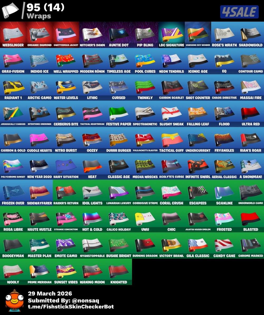 حساب فورت نايت نادر سيزون 3 ( 89 سكن )7