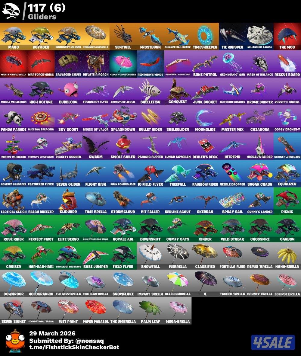 حساب فورت نايت نادر سيزون 3 ( 89 سكن )8