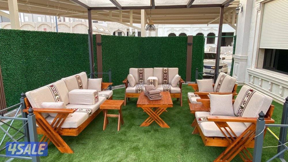 كراسي كراسي حديد+كراسي خشب +اطقم سعودي+ فرش +طرابيل1