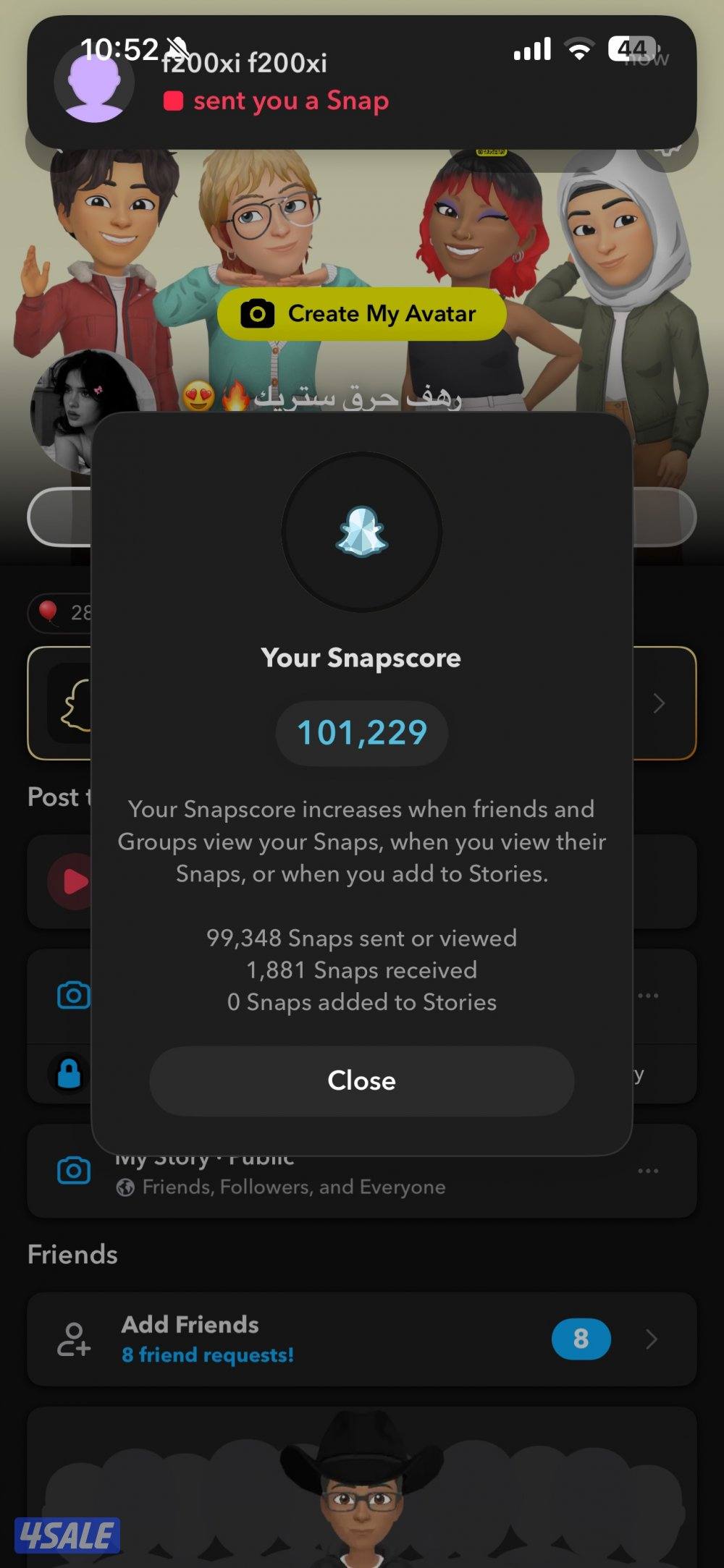 حساب سناب سكوره مئة الف 100k0