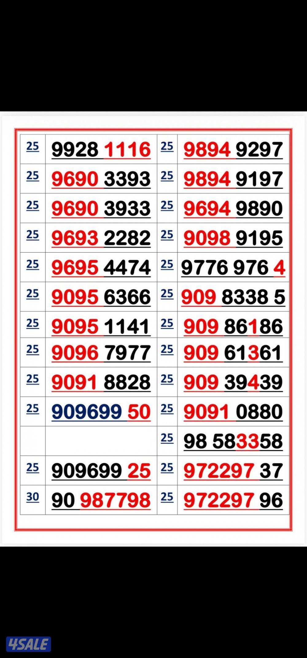 ارقامزمميزه زين اوريدو10