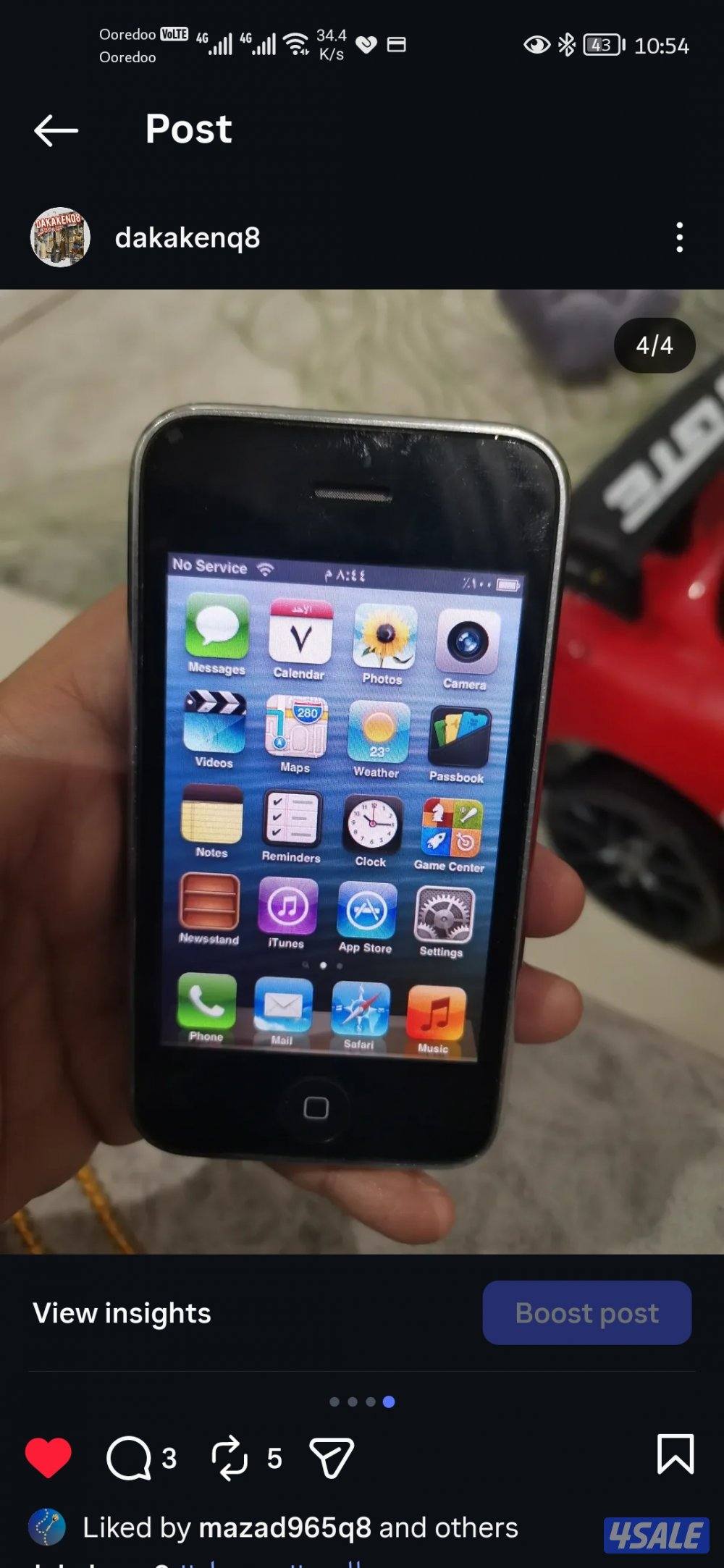 لمحبي النوادر #ايفون 3gs بحالة الوكالة1