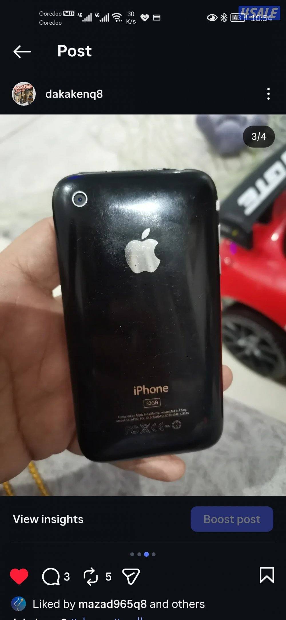 لمحبي النوادر #ايفون 3gs بحالة الوكالة2