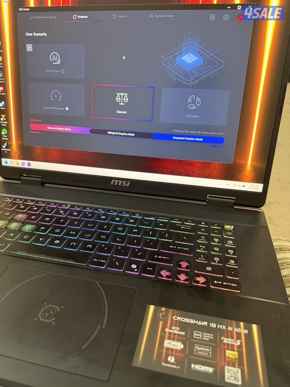 لابتوب MSI 18”3