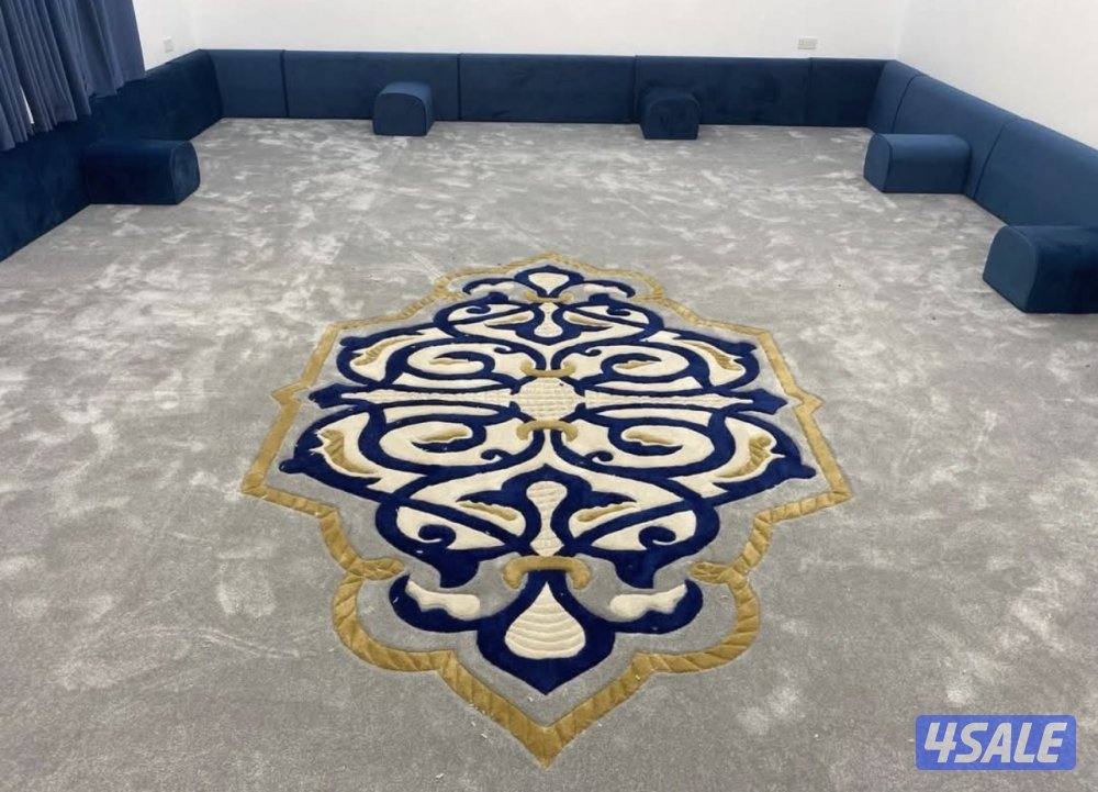 يوجد لدينا سجاد فندقي ومشجر وساده قص بالمتر حسب الطلب +نقشات حفر يدوي8