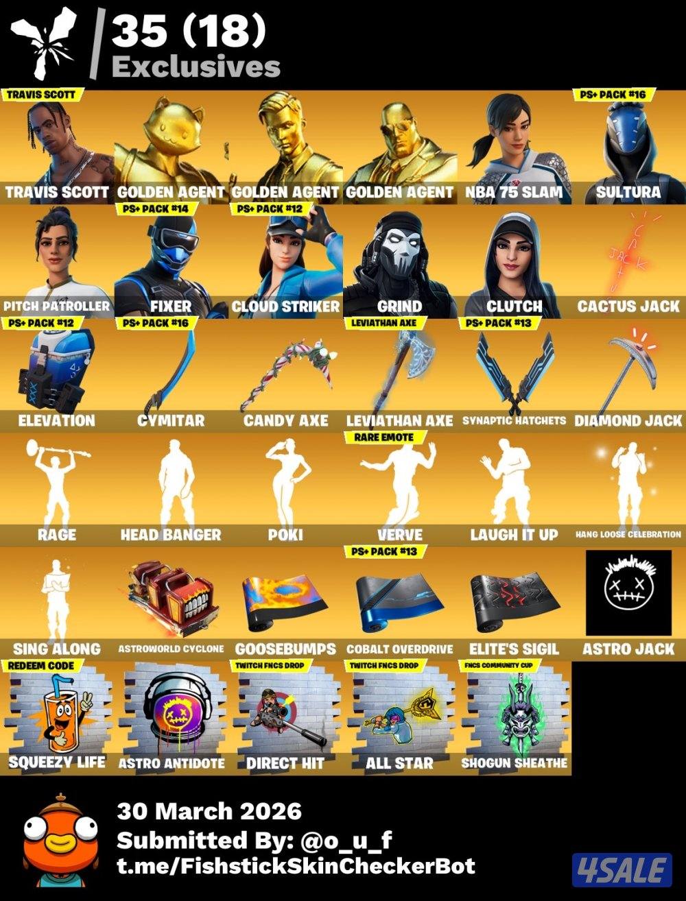 حساب فورت نايت نادر ترافيسكوت🔥✅0