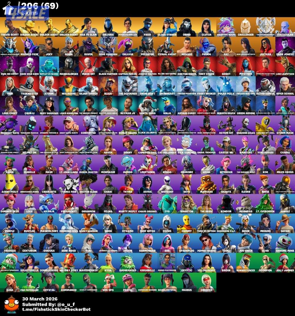 حساب فورت نايت نادر ترافيسكوت🔥✅1