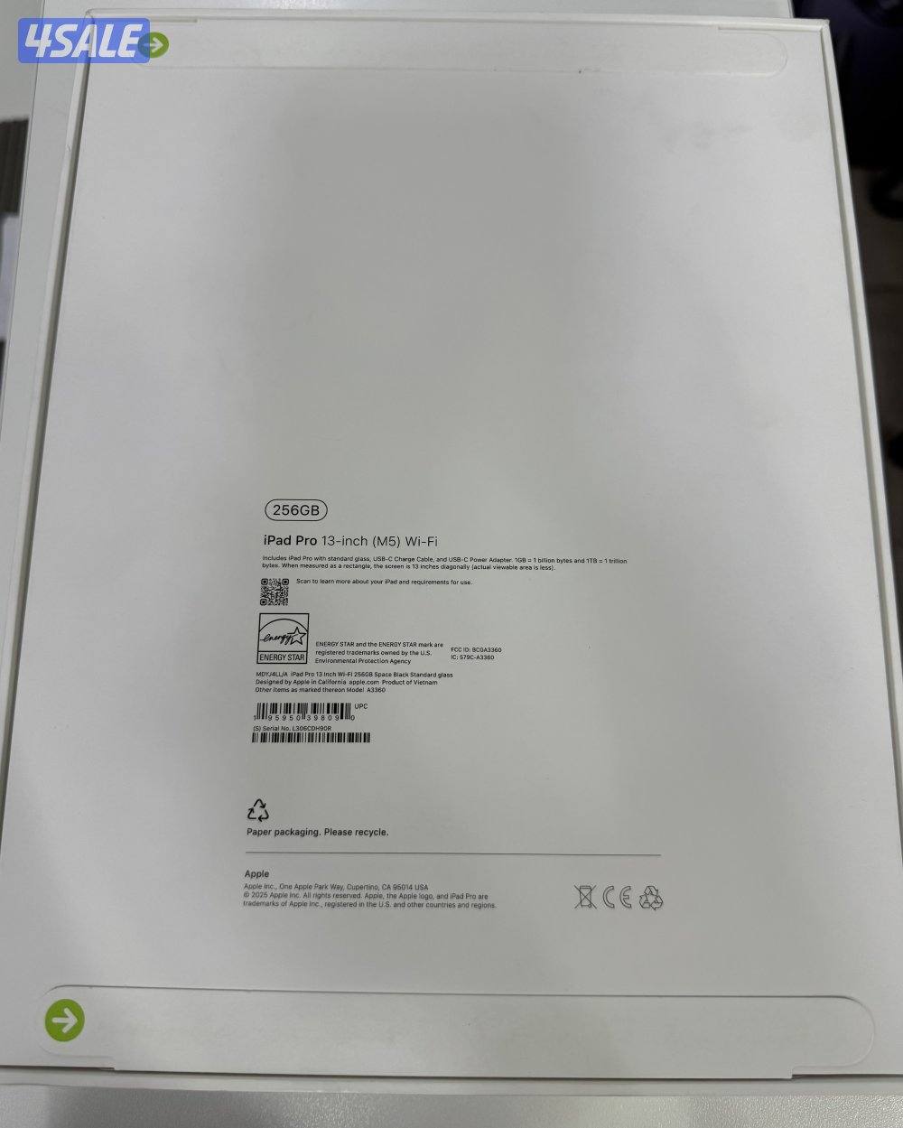 Apple iPad Pro 13” M5 256GB Wifi Space black New Sealed.4