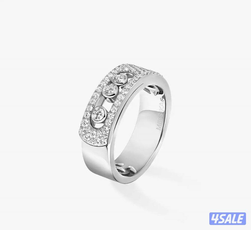 Messika Move Noa Pavé original white gold diamond ring خاتم ذهب0