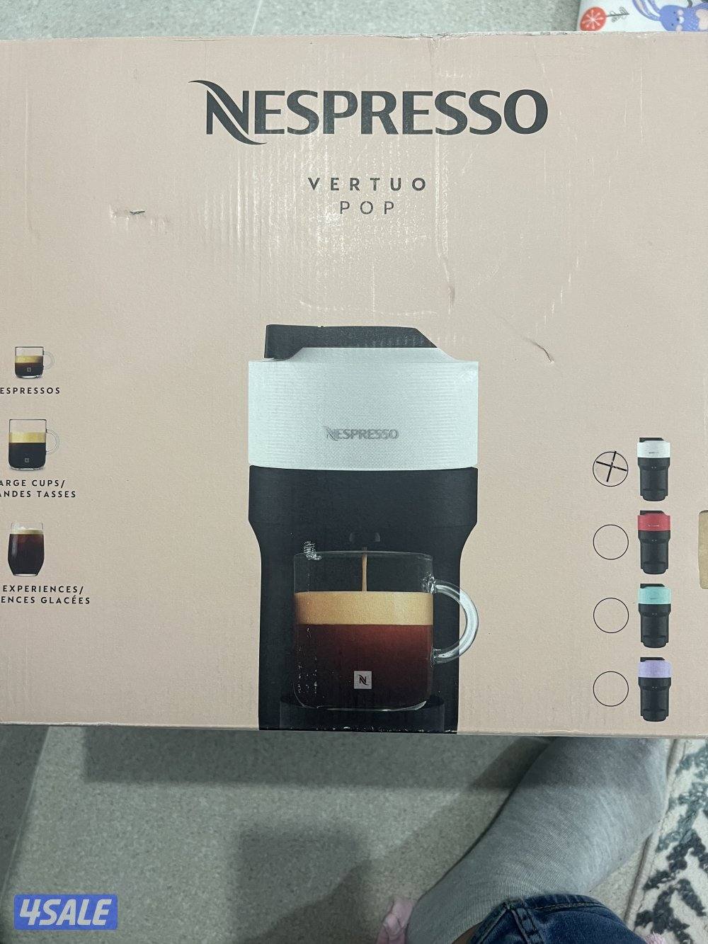 للبيع مكينة نسبريسو جديدة لم تستخدم مع علبة كبسولات قهوة1