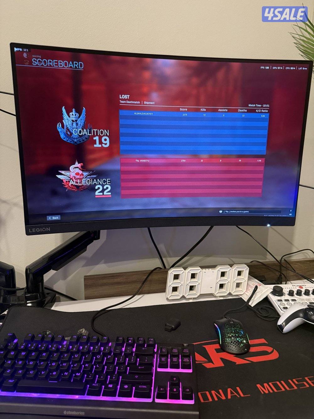 للبيع pc ومعه كامل اغراض السيت اب نضيف جداً واستخدام خفيف على الكفاله2