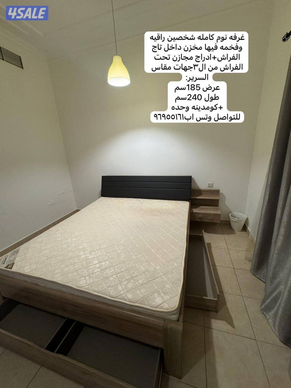 غرفه نوم شخصين نظيفه شامل الماترس قابل للمساومه بالمعقول3