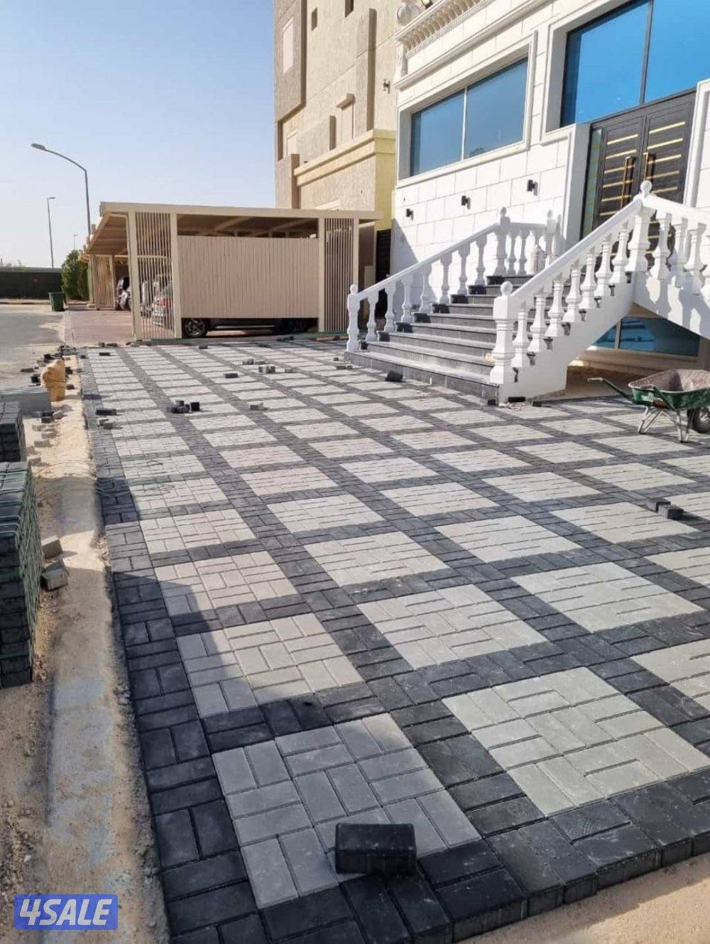 تركيب جميع انواع البلاط المتداخل والكربستون والكاشي وتنسيق الحدائق4