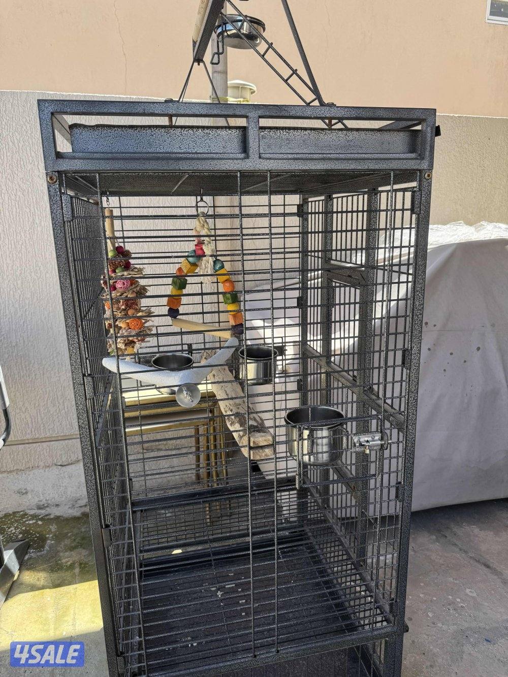 قفص كاسكو نضيف و مع طوس الأكل و الماي و العابه1