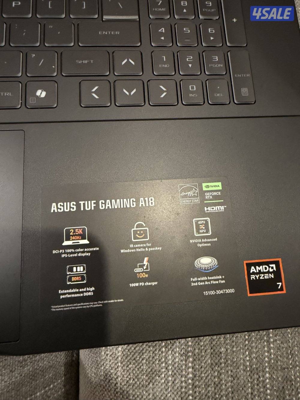 Asus Tuf A18 Gaming Laptop نظيف جدا4