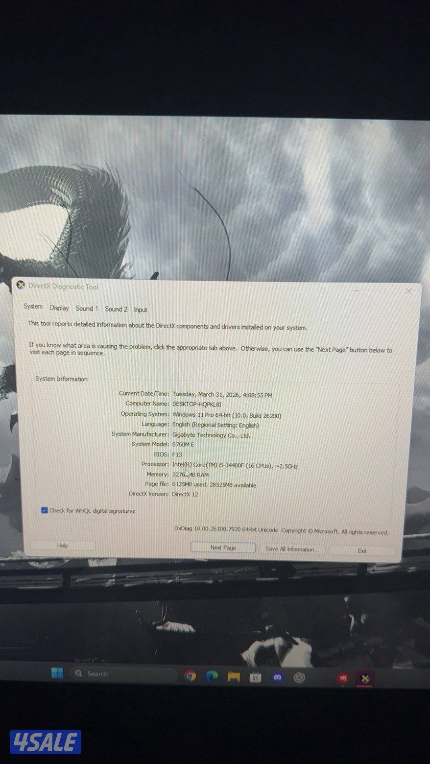 للبيع بي سي مواصفات عاليه استعمال اقل من شهرين4