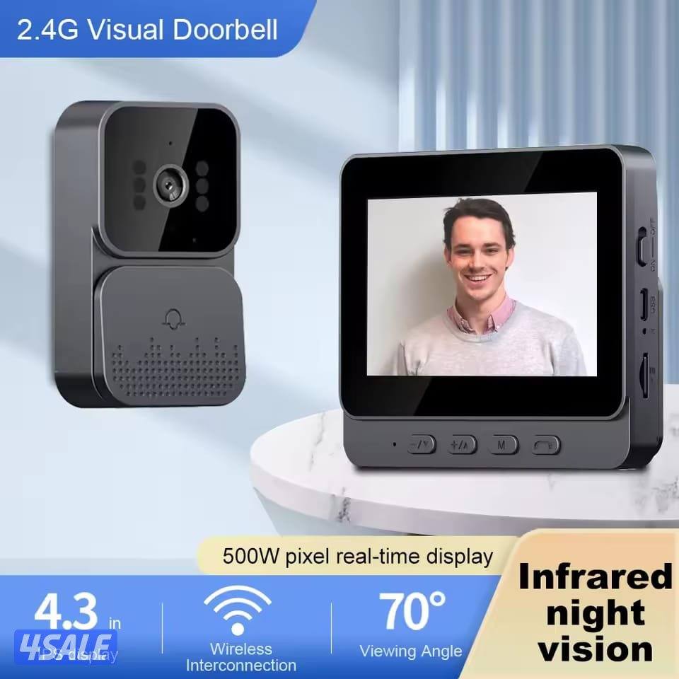 Wireless Intelligent Video Doorbell with Screen – No Internet Needed1