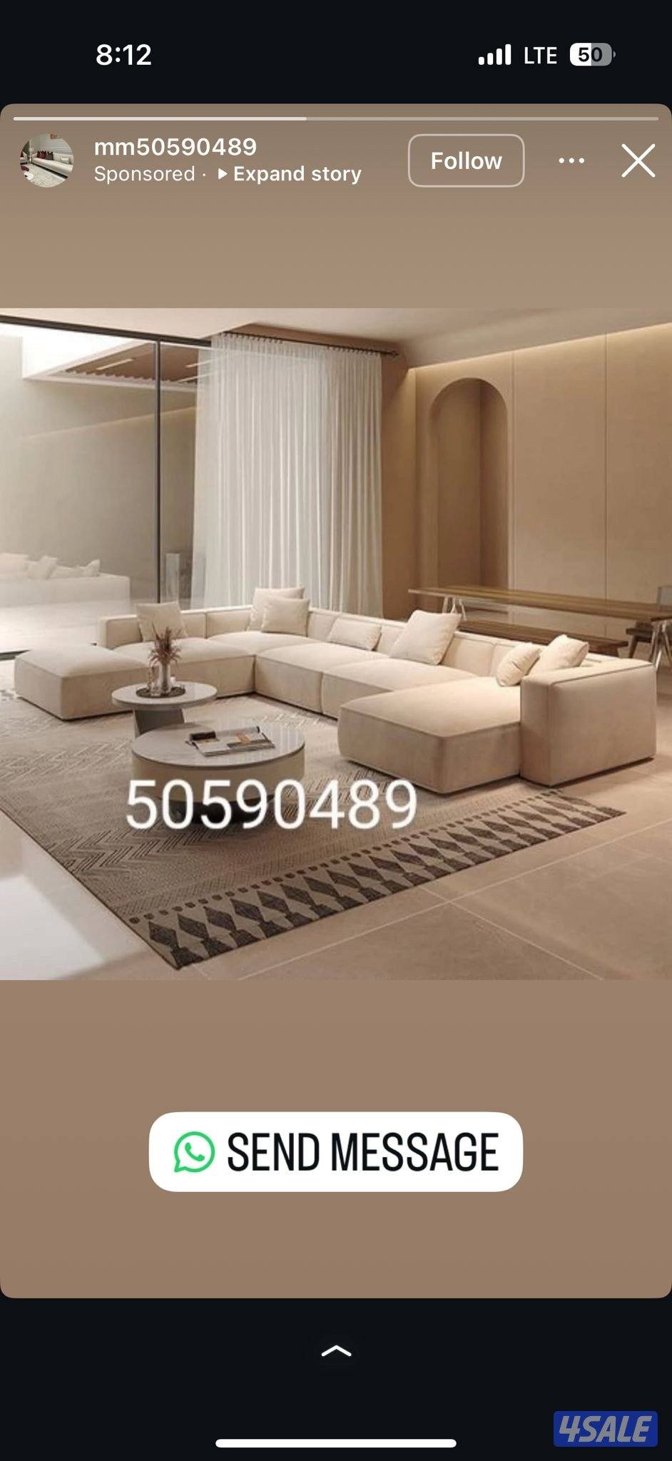 تنجيد جميع موديلات الكنب على اعل جوده ودقه في التنفيذ سعر المتر١٨2