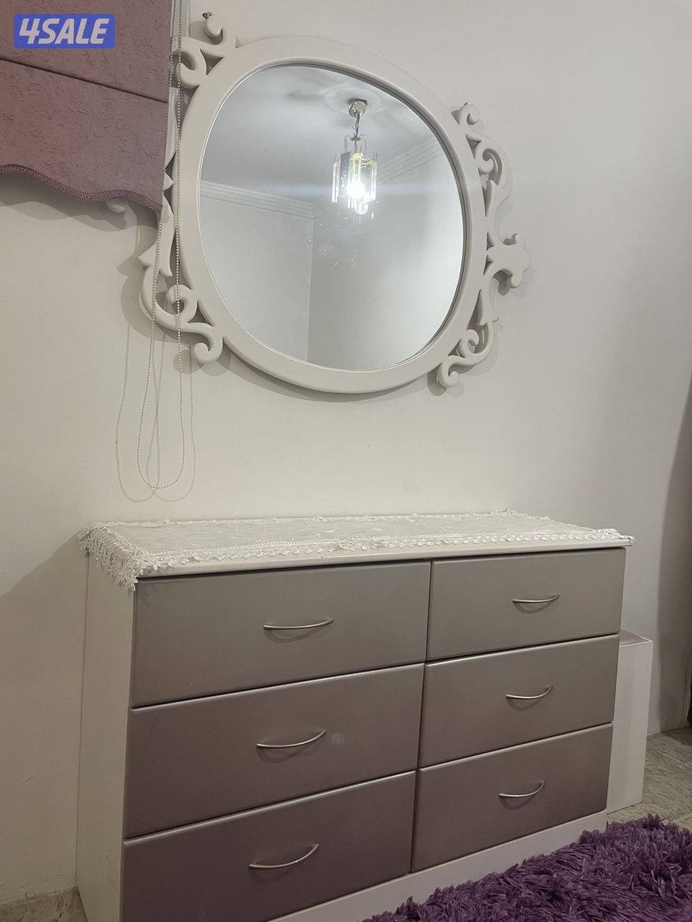 غرفة نوم تفصال للبيع كاملة مع ستارة رول و سجادة للتواصل4